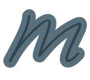 logo image of blue m in curvy font